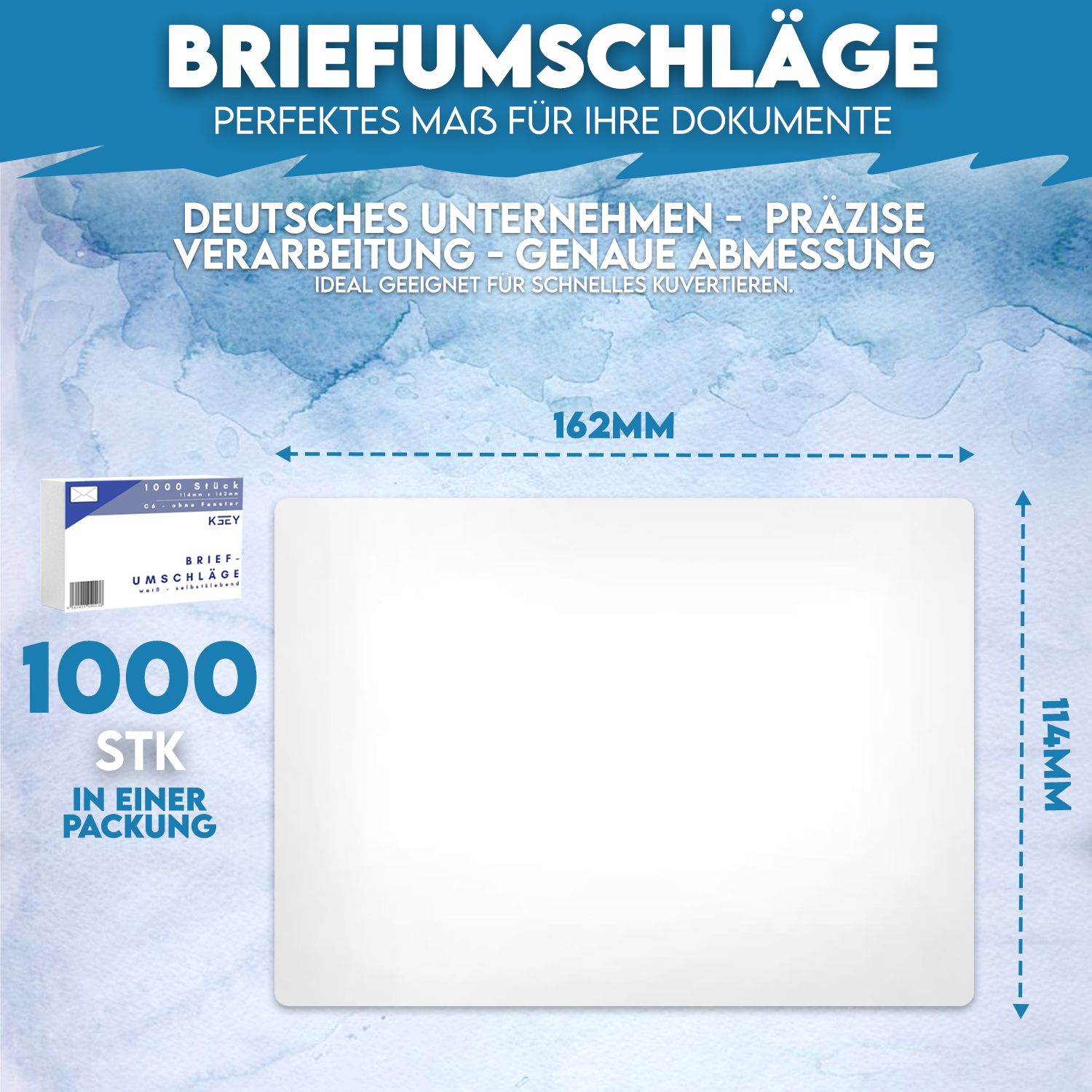 1000 Briefumschläge C6 - OHNE Fenster